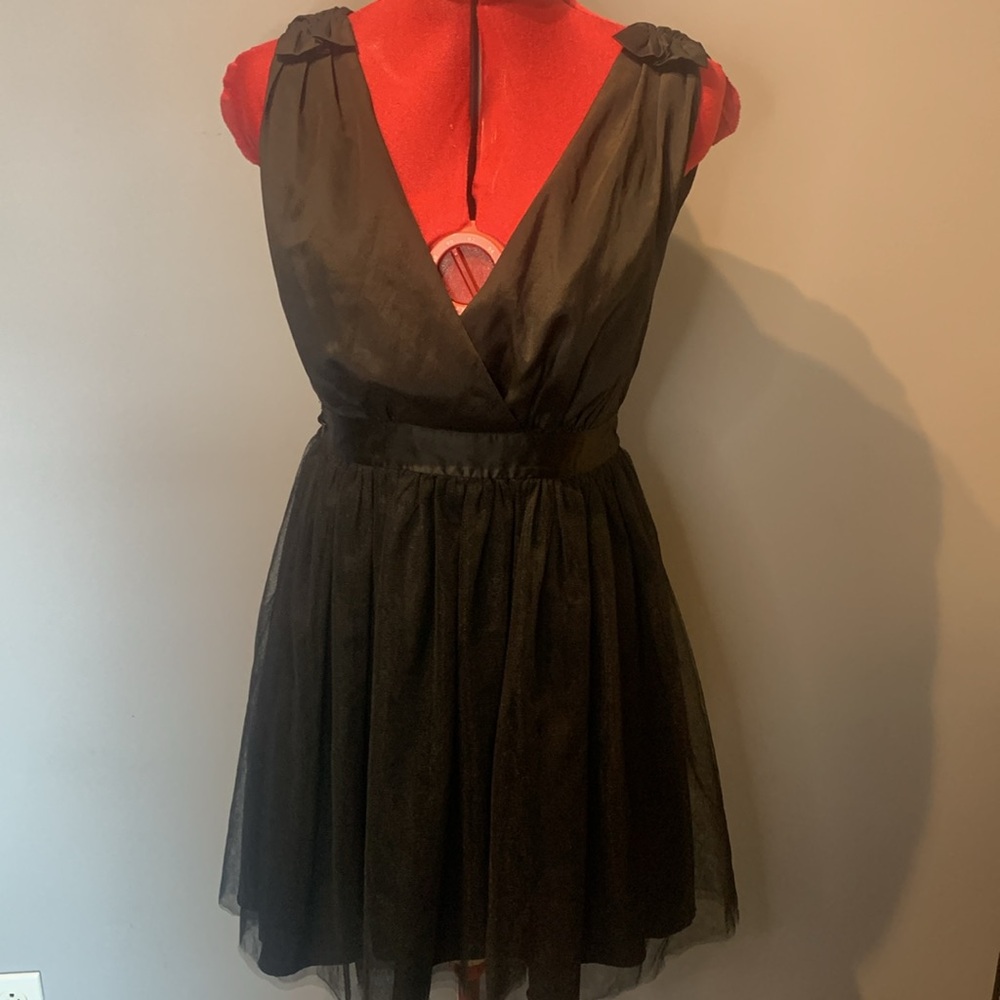 Black Satin Dress w Tulle Skirt